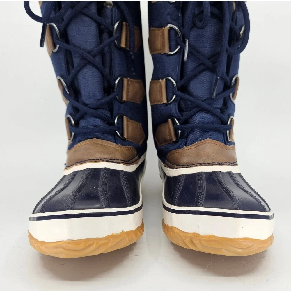 JBU Snowy Navy Blue Faux Fur Lined Winter Boots Womens Sz 7M Heritage Waterproof